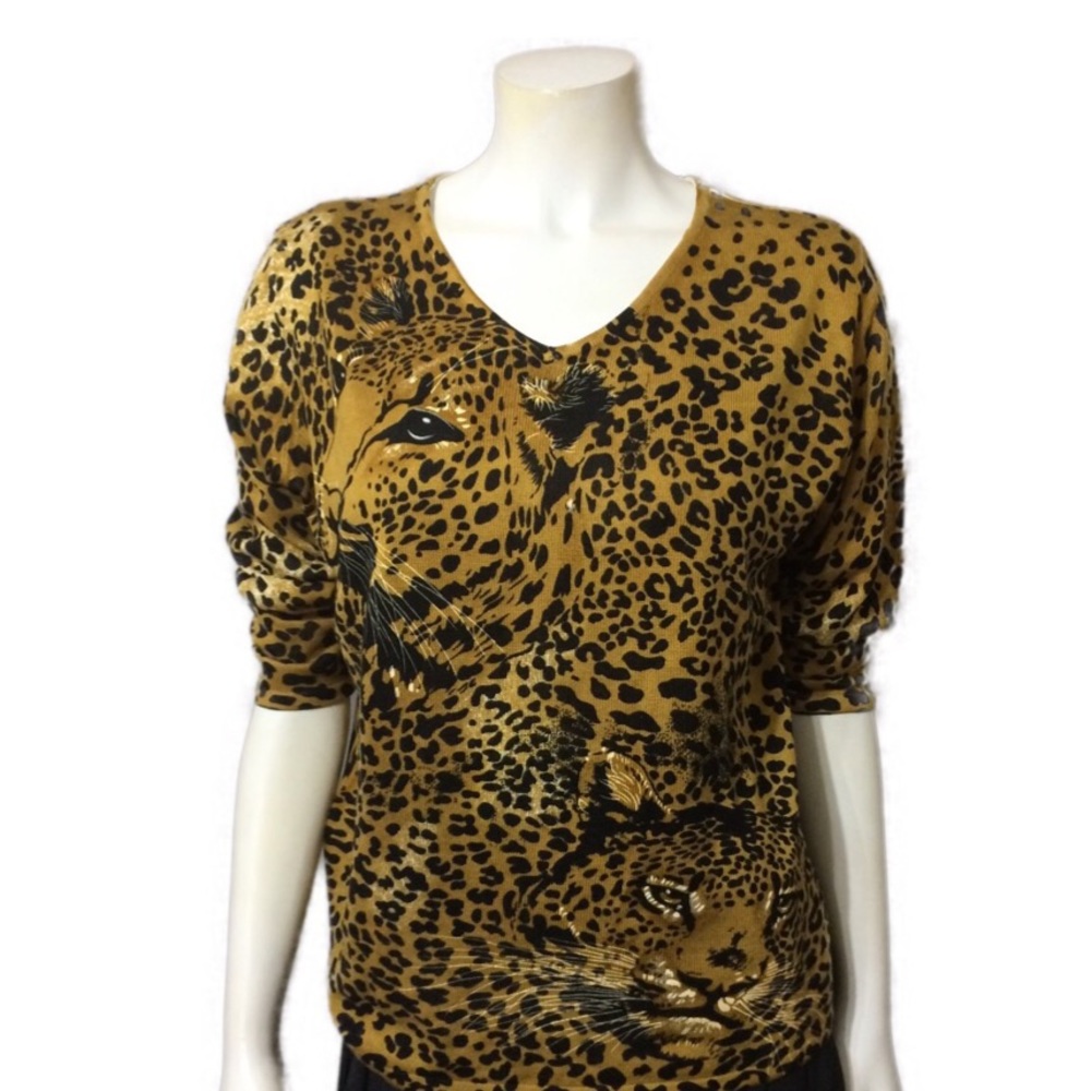 Wild Leopard V-Neck Sweater